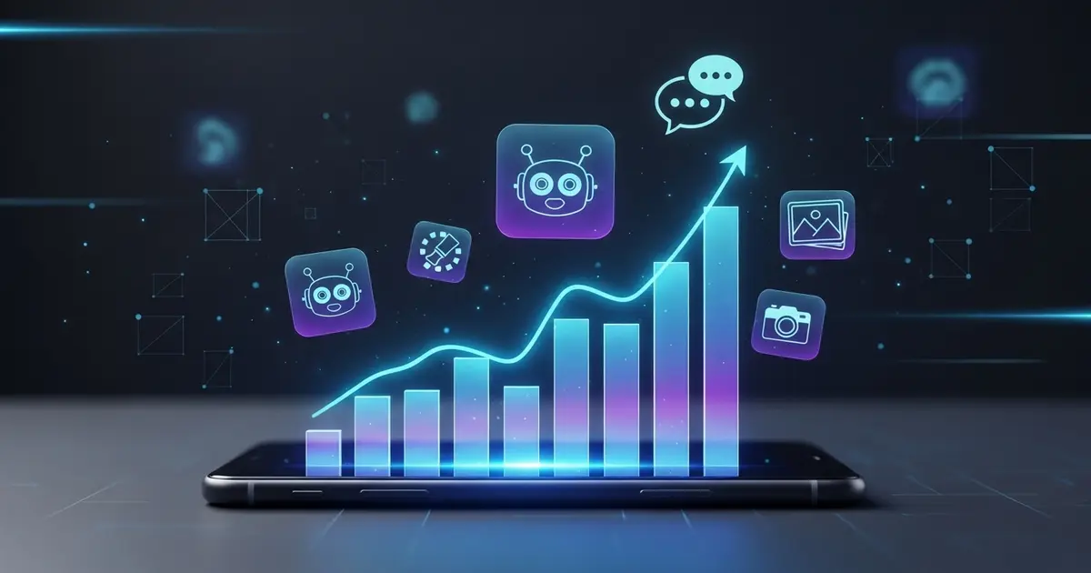 IA Generativa: Apps Dobram Receita com 1.7 Bilhão de Downloads em 2025 - IAUTOMATIZE Blog