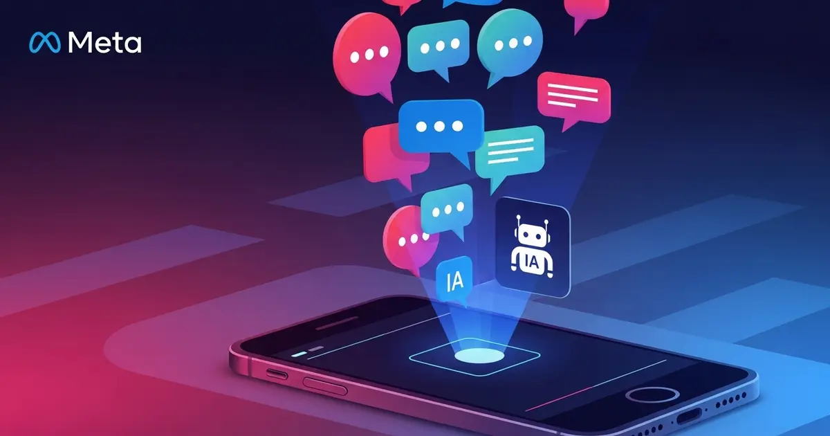 Imagem de destaque do artigo sobre os novos chatbots proativos da Meta.