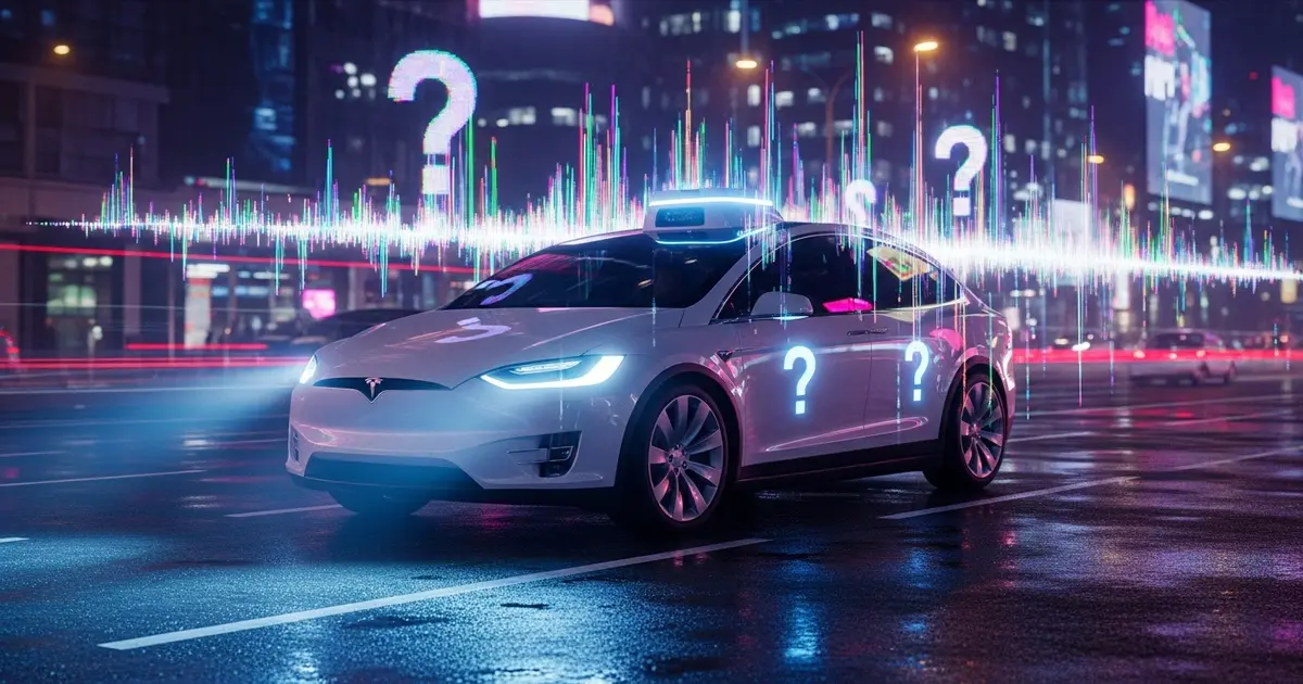 Imagem do Tesla Robotaxi, ilustrando a revolução conturbada em Austin.